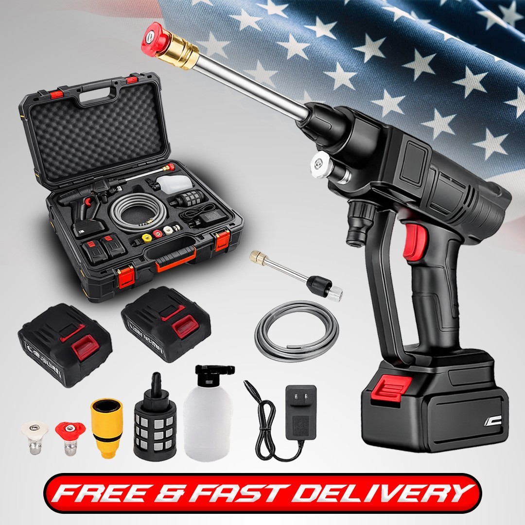 Portable Cordless Electric High Pressure Water Spray Gun Car Washer Cleaner Tool