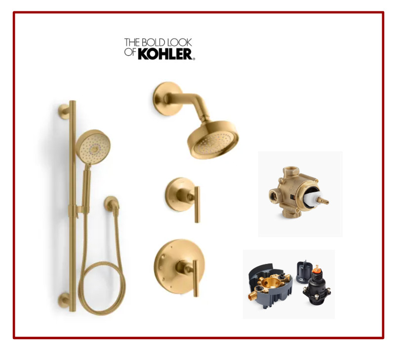 New Kohler 2MB Purist Lever Shower System 2.5 GPM Trims Valves Bundle A New Kohler 2MB Purist Lever Shower System 2.5 GPM Trims Valves Bundle A