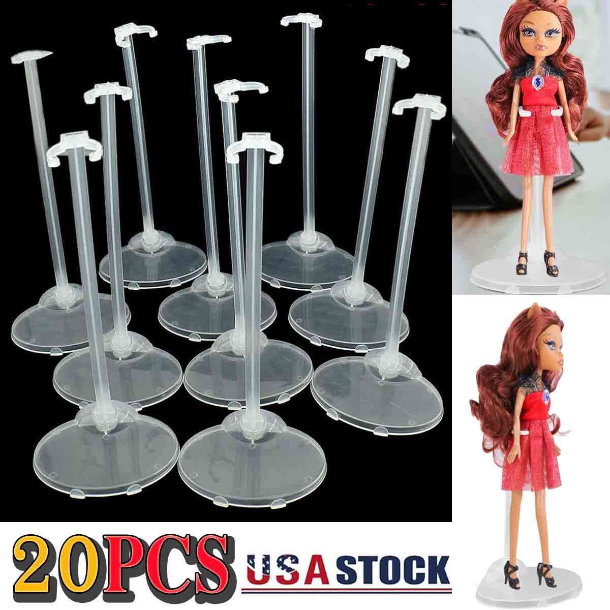 20 Sets Doll Stand Display Holder for 11.5\'\' Doll Transparent Model Rack Support