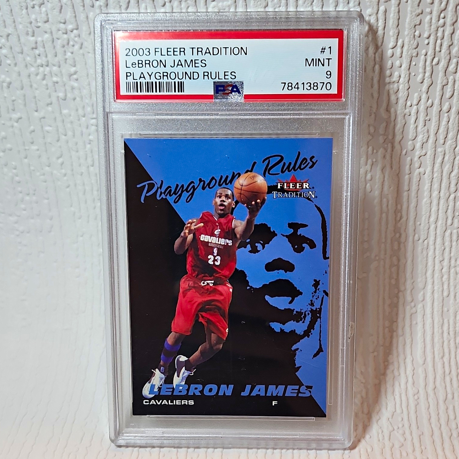 Fleer 2003-04 Fleer Tradition LeBron James Playground Rules #1 PR PSA 9