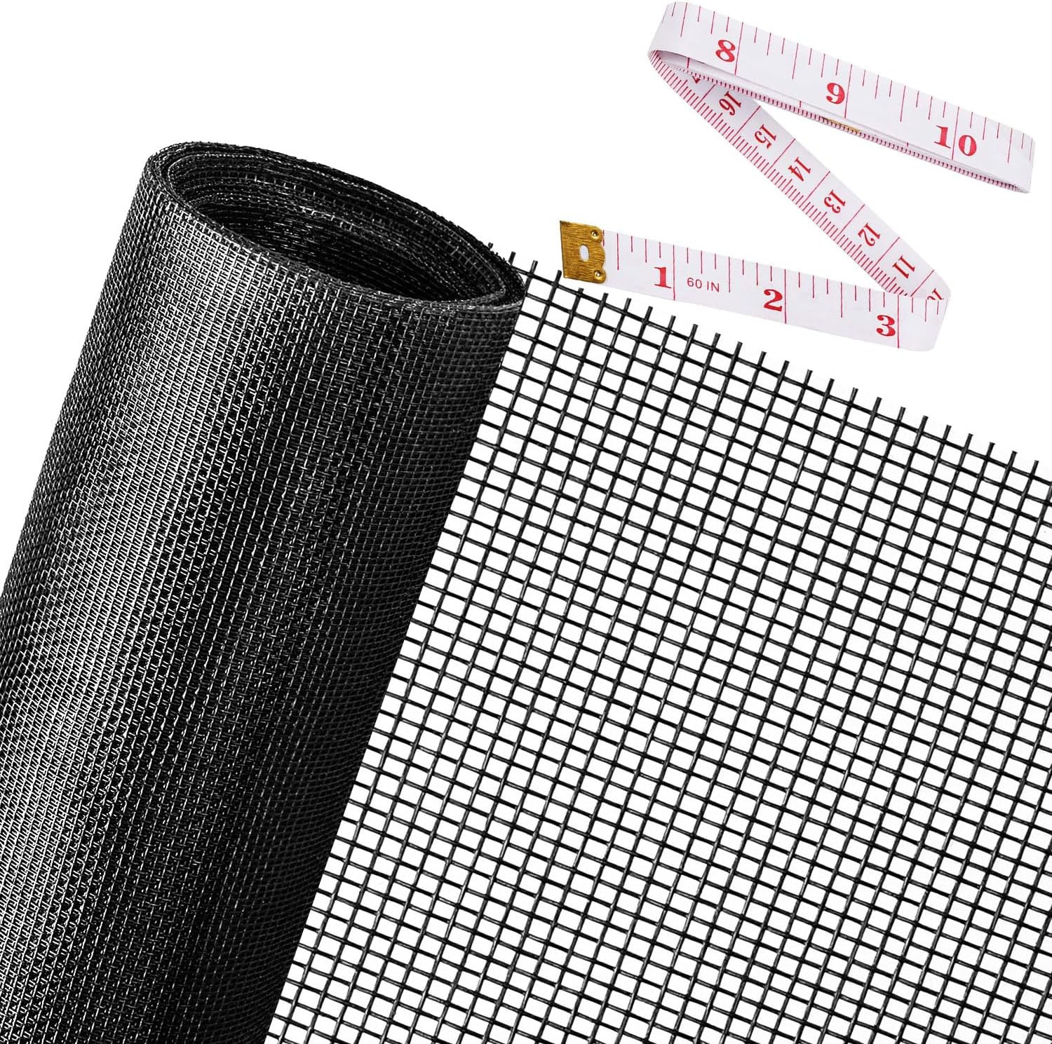 Window Screen Mesh 48x118 Pet Proof Durable Fiberglass Roll Black for Door