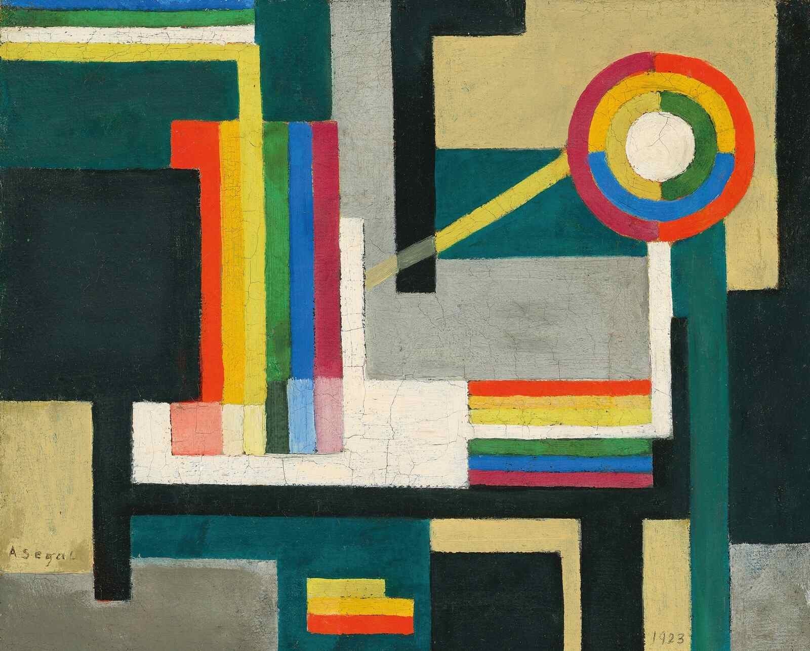 Arthur Segal Komposition 1923 Geometric Abstract Expressionist Painting