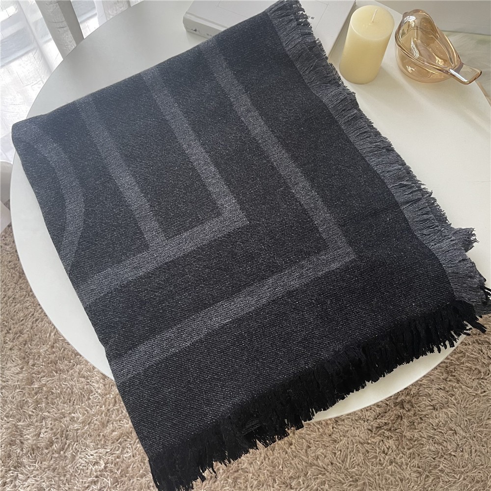 🎁Toteme Wool Cashmere Classic Logo Geometric Women Warm Shawl Scarf 155cm*140cm