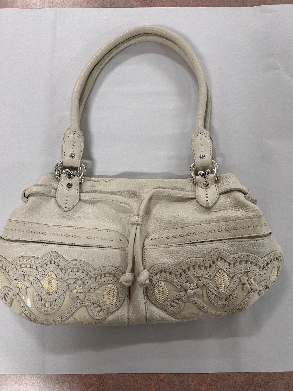 Brighton Lolita Leather Applique Embroidered Handbag
