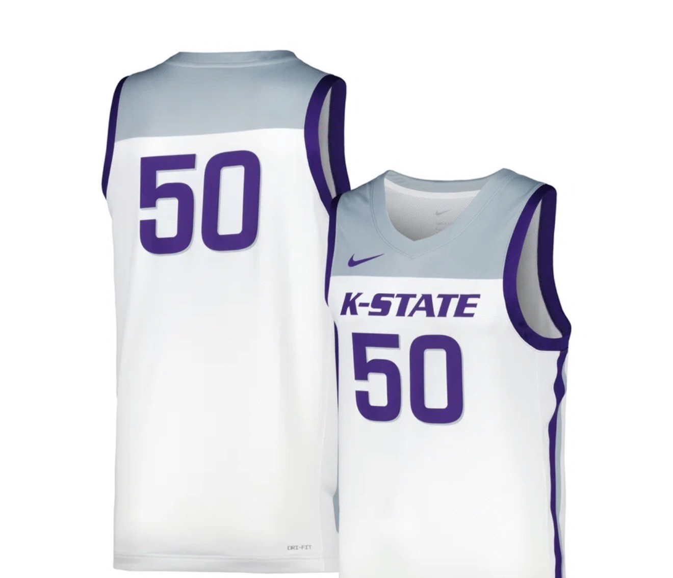 Kansas State Wildcats Nike Unisex Replica Basketball Jersey - White Size Small