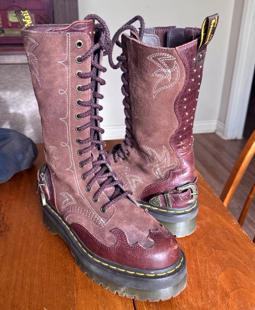 Dr. Martens 1B99 Gothic Americana leather mid calf platform boots UK6 EU39 US8