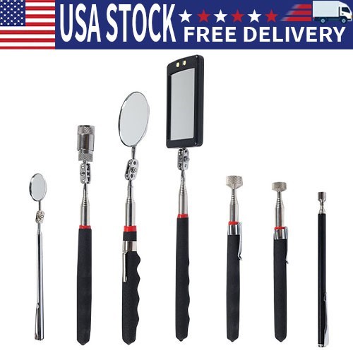 7Pcs Auto Telescoping Magnet Pickup Tool with LED Light Mirror 8lb Grabber Stick 7Pcs Auto Telescoping Magnet Pickup Tool with LED Light Mirror 8lb Grabber Stick