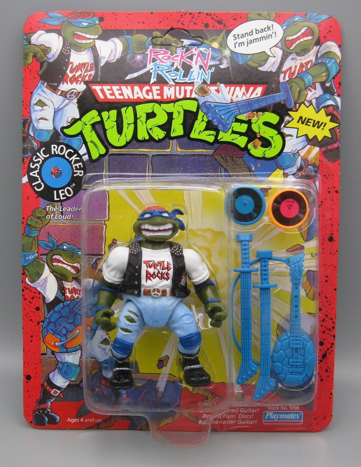 Classic Rocker Leo TMNT 1991 Playmates Sealed & Unpunched Figure