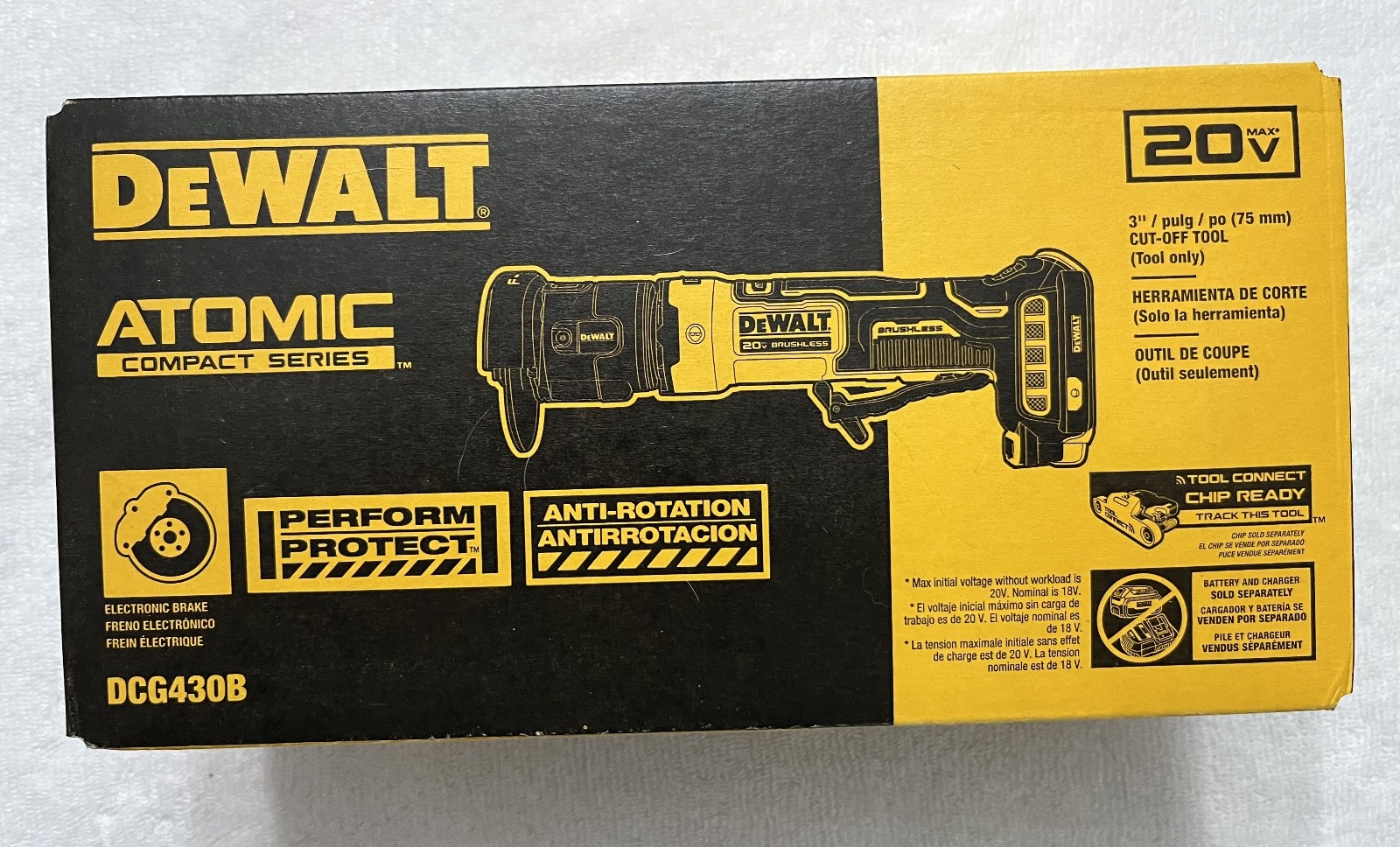 New Dewalt DCG430B 20V 20 Volt Max Atomic Series Compact 3\