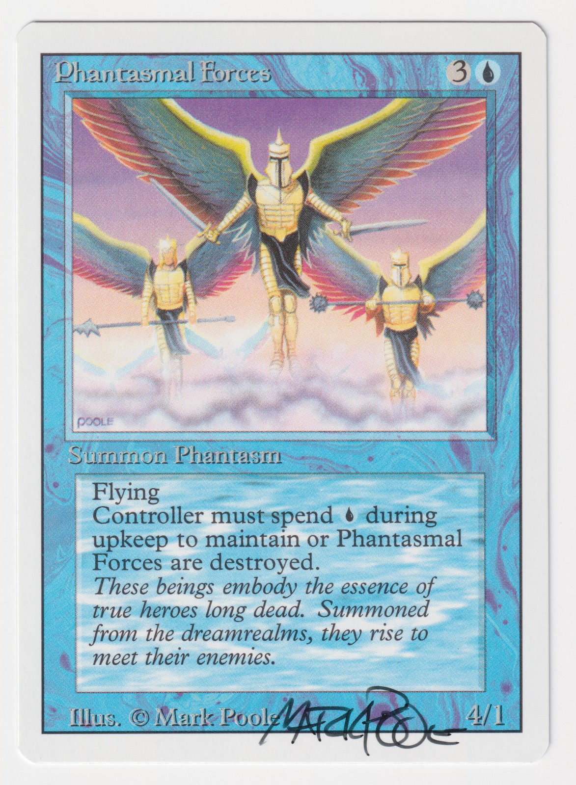 Signed Phantasmal Forces NM Revised Edition Artist Mark Poole 1994 MTG Magic