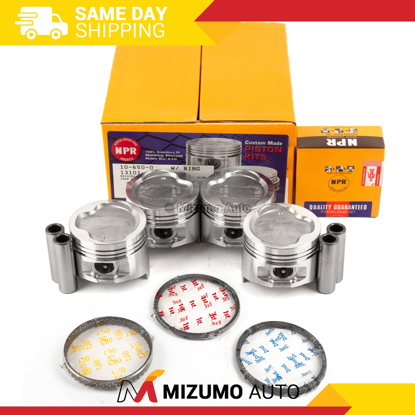 NPR Pistons w/ Rings fit 87-94 Toyota Tercel 1.5L SOHC 3E 3EE