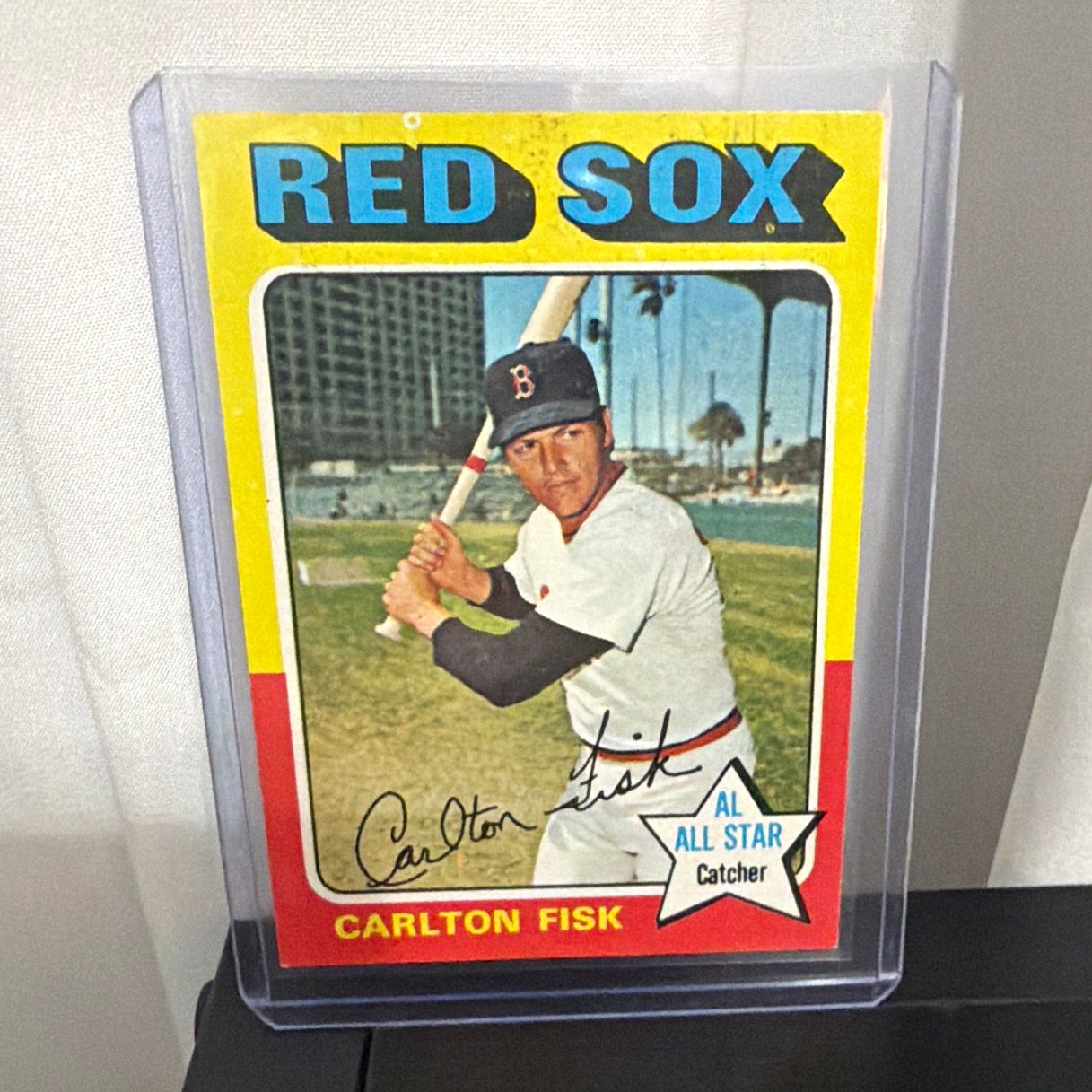 Topps 1975 Carlton Fisk #80 Boston Red Sox MLB All-Star Baseball Card Topps 1975 Carlton Fisk #80 Boston Red Sox MLB All-Star Baseball Card