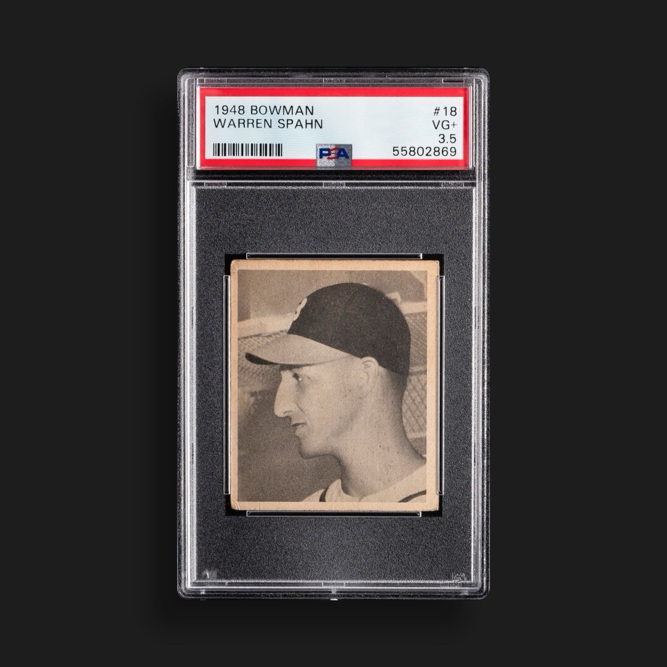 1948 Bowman - Warren Spahn #18 (RC) PSA 3.5 VG+