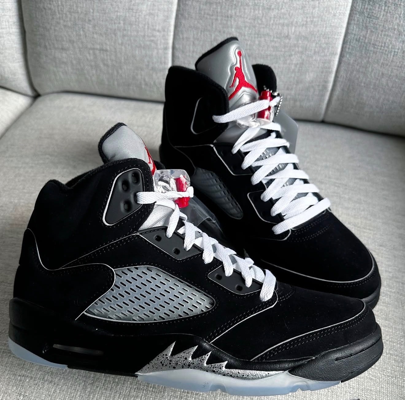 Nike Air Jordan 5 Retro OG Black Metallic Reimagined Men’s Sneakers Black Silver