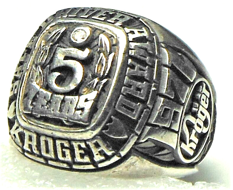 Kroger Supermarket Co. 5 Yr. driver employee service award ring with real 💎