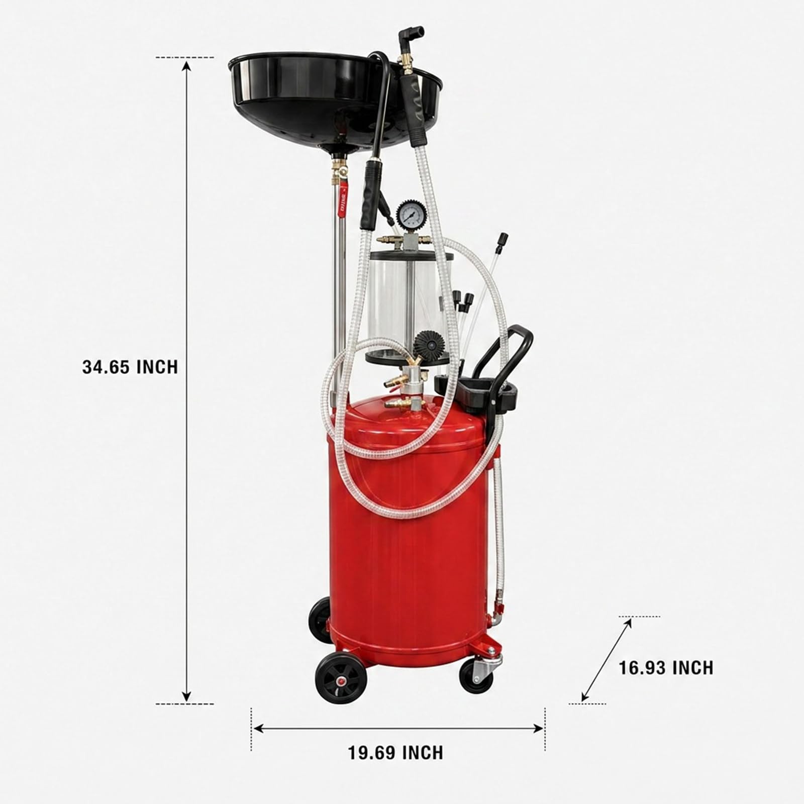 18 Gallon Waste Oil Drain Tank Pneumatic Oil Drainer Oil Extractor and Collector