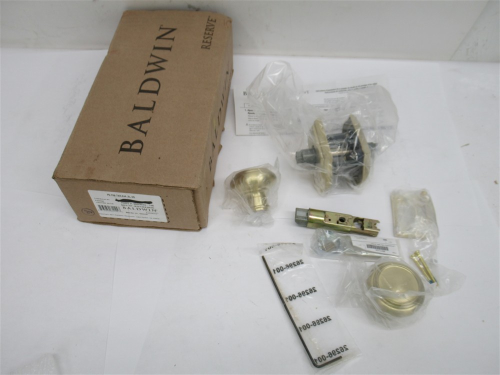 Baldwin 9BR3524-136, Traditional Passage Door Knob, Lifetime Satin Brass Finish