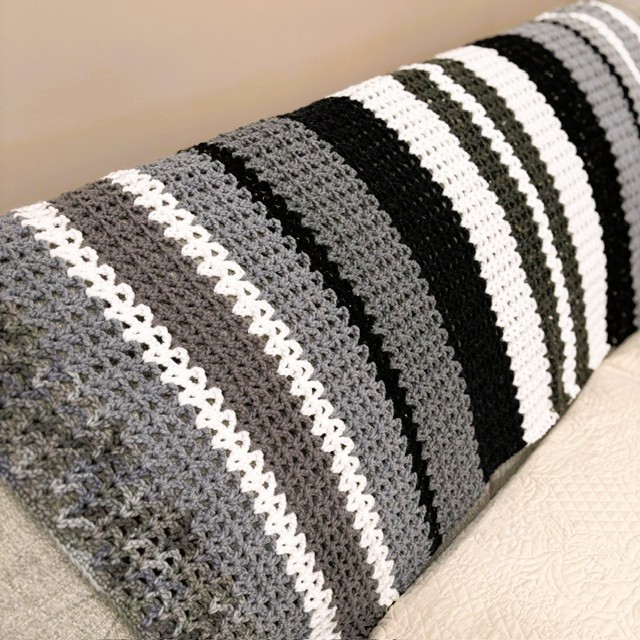 Hand Crocheted Throw Afghan Blanket 60x36 - Multi color