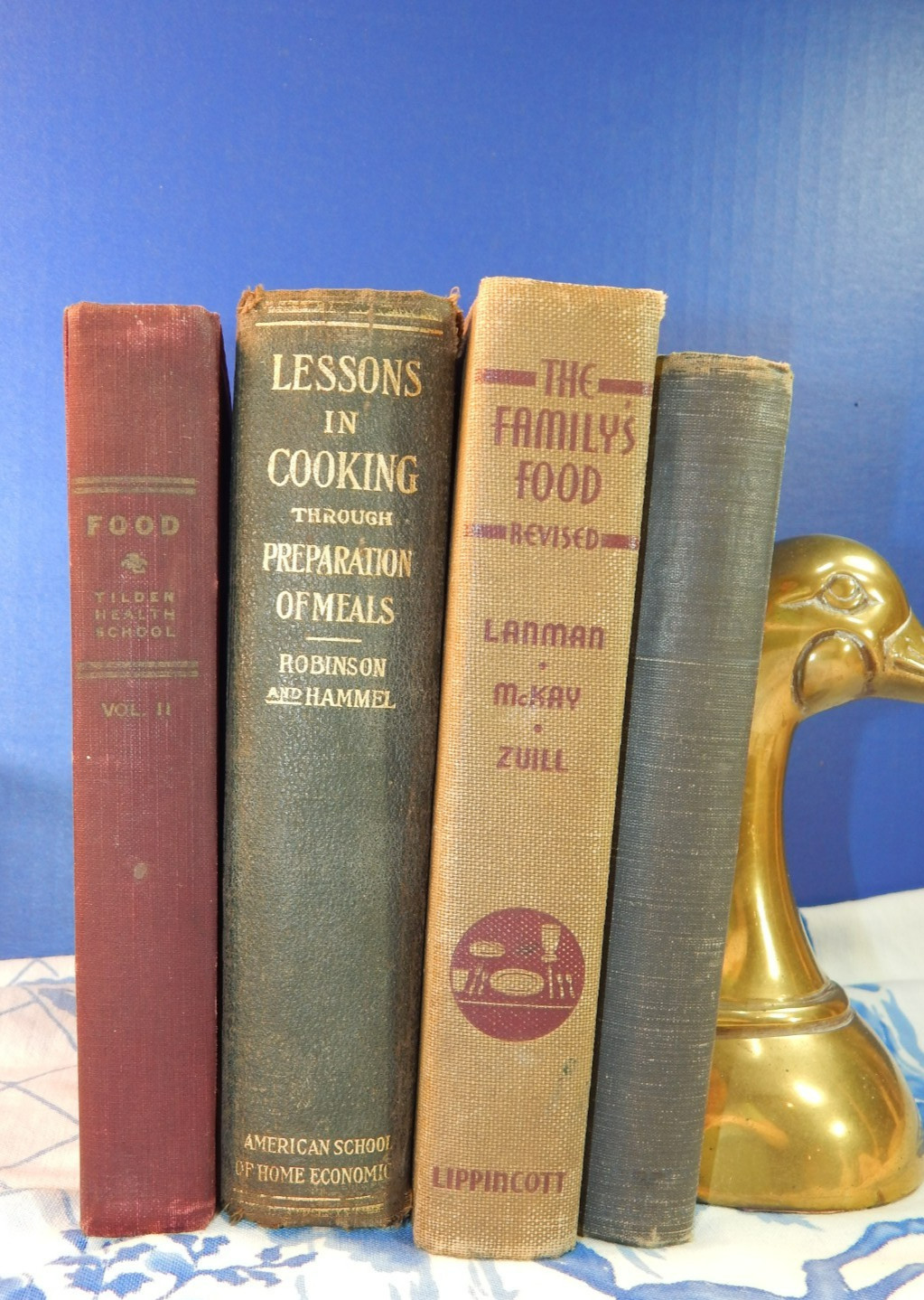4 Antique Home Economic Household Cooking Domestic Food Science Textbooks lot