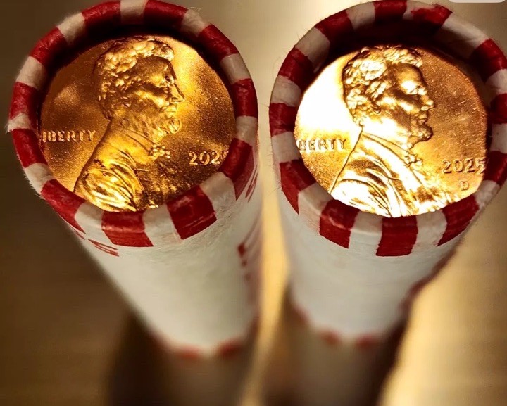 2 Rolls: (1) 2025 P  &  (1) 2025 D Lincoln Penny Roll (Philly & Denver)