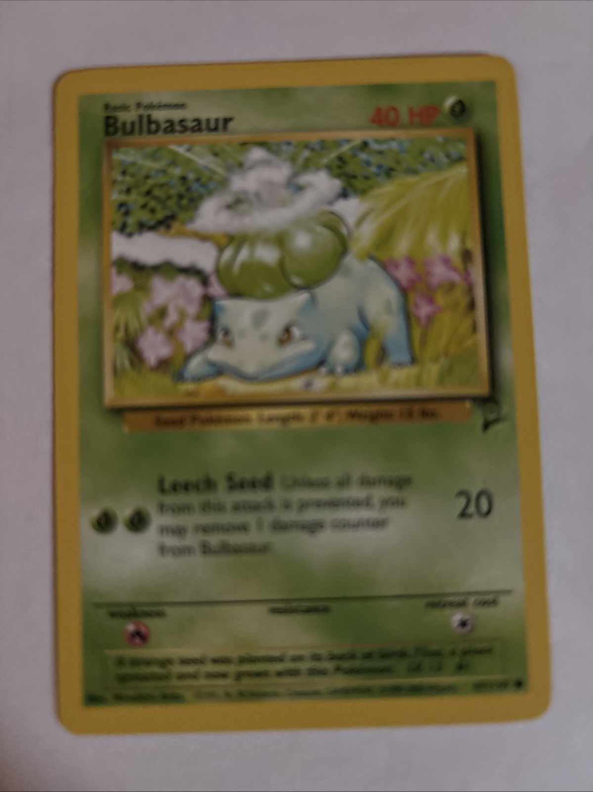 Pokemon Bulbasaur 44/102 Shadowless Base Set Mint Condition Pokemon Bulbasaur 44/102 Shadowless Base Set Mint Condition