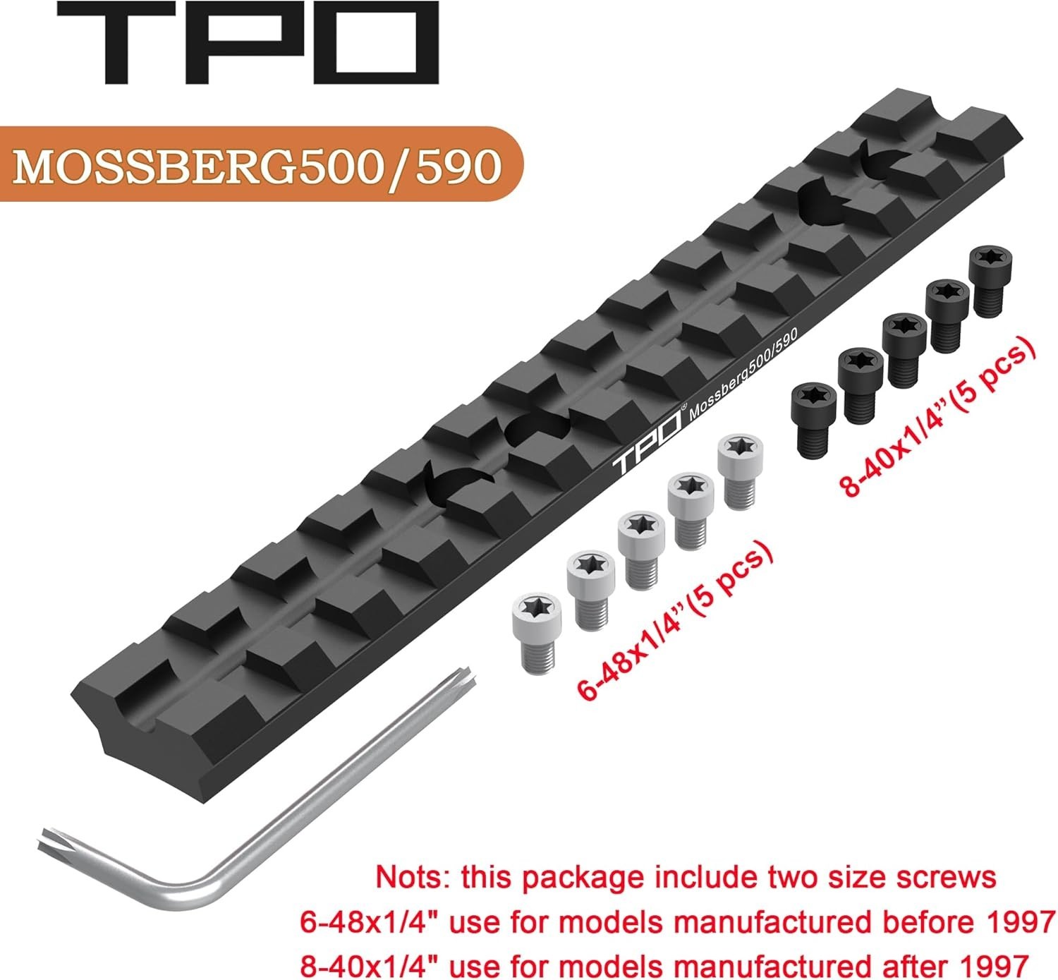 Mossberg 500/ 590 / 835 Picatinny Rail Scope Base Top Rail Mount Mossberg 500/ 590 / 835 Picatinny Rail Scope Base Top Rail Mount