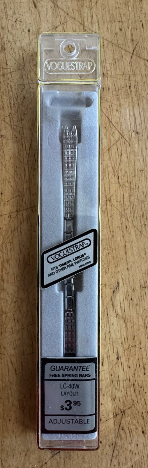 Vintage NOS Voguestrap Silver Tone Layout Adjustable Watch Band Model LC-40W Vintage NOS Voguestrap Silver Tone Layout Adjustable Watch Band Model LC-40W