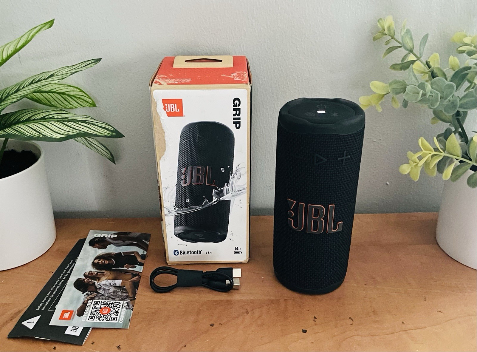 JBL Grip Portable Waterproof Bluetooth Speaker (Black) - New Open Box
