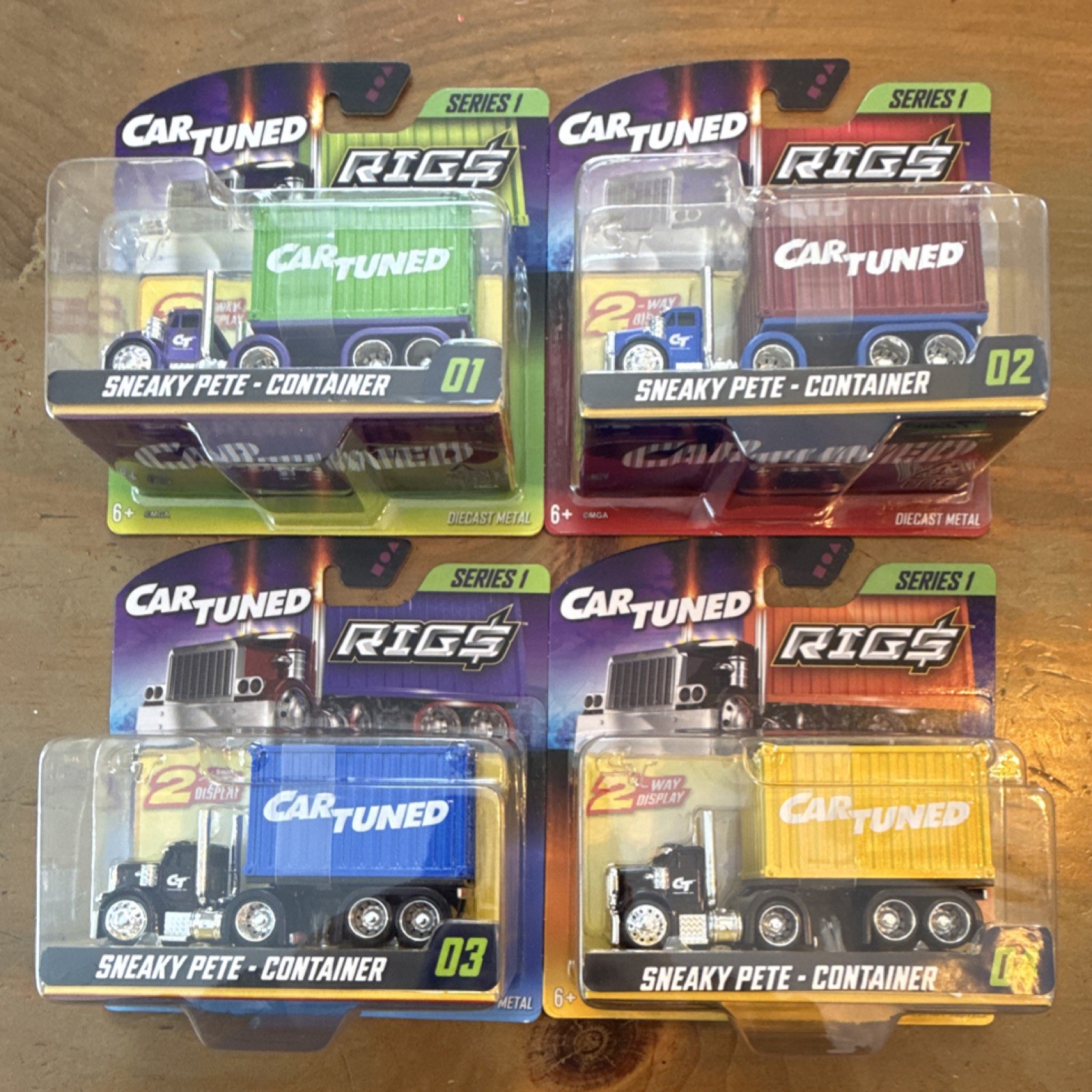 MGA Sneaky Pete Container Rigs Series 1 CarTuned Diecast Truck 2-Way Display 1-4
