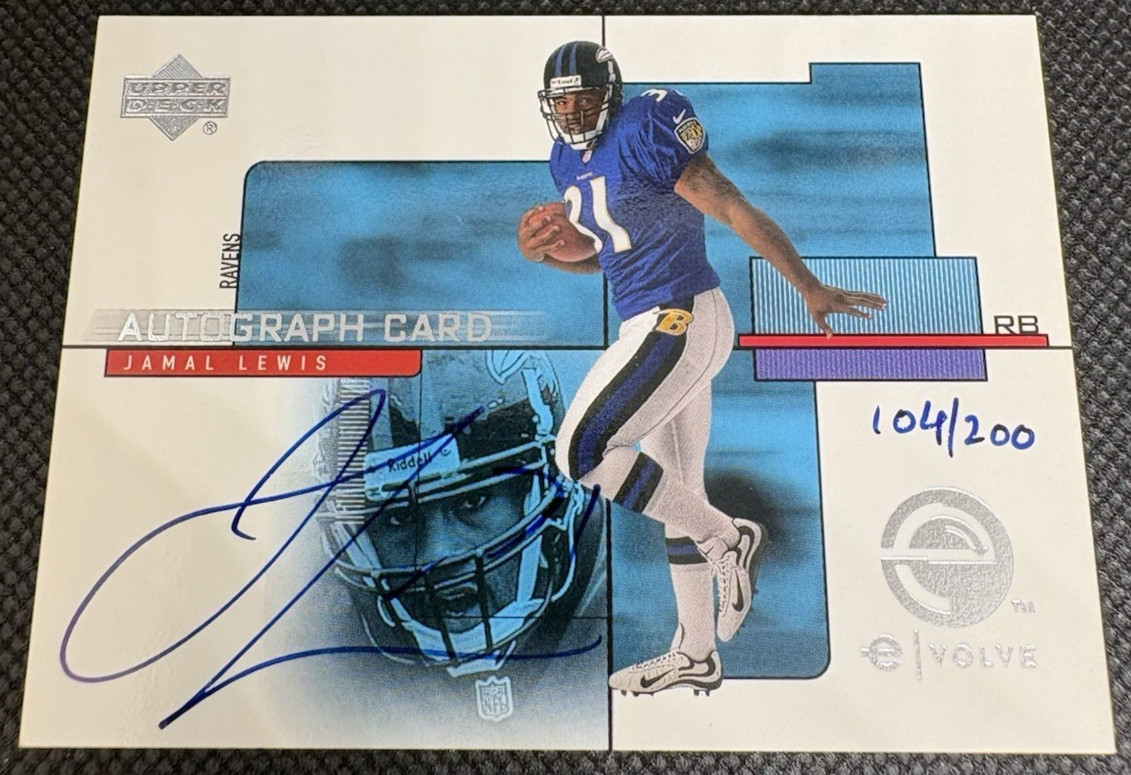 Upper Deck 2000 Evolve Autographs Jamal Lewis Rookie Auto #JL-A /200 Ravens