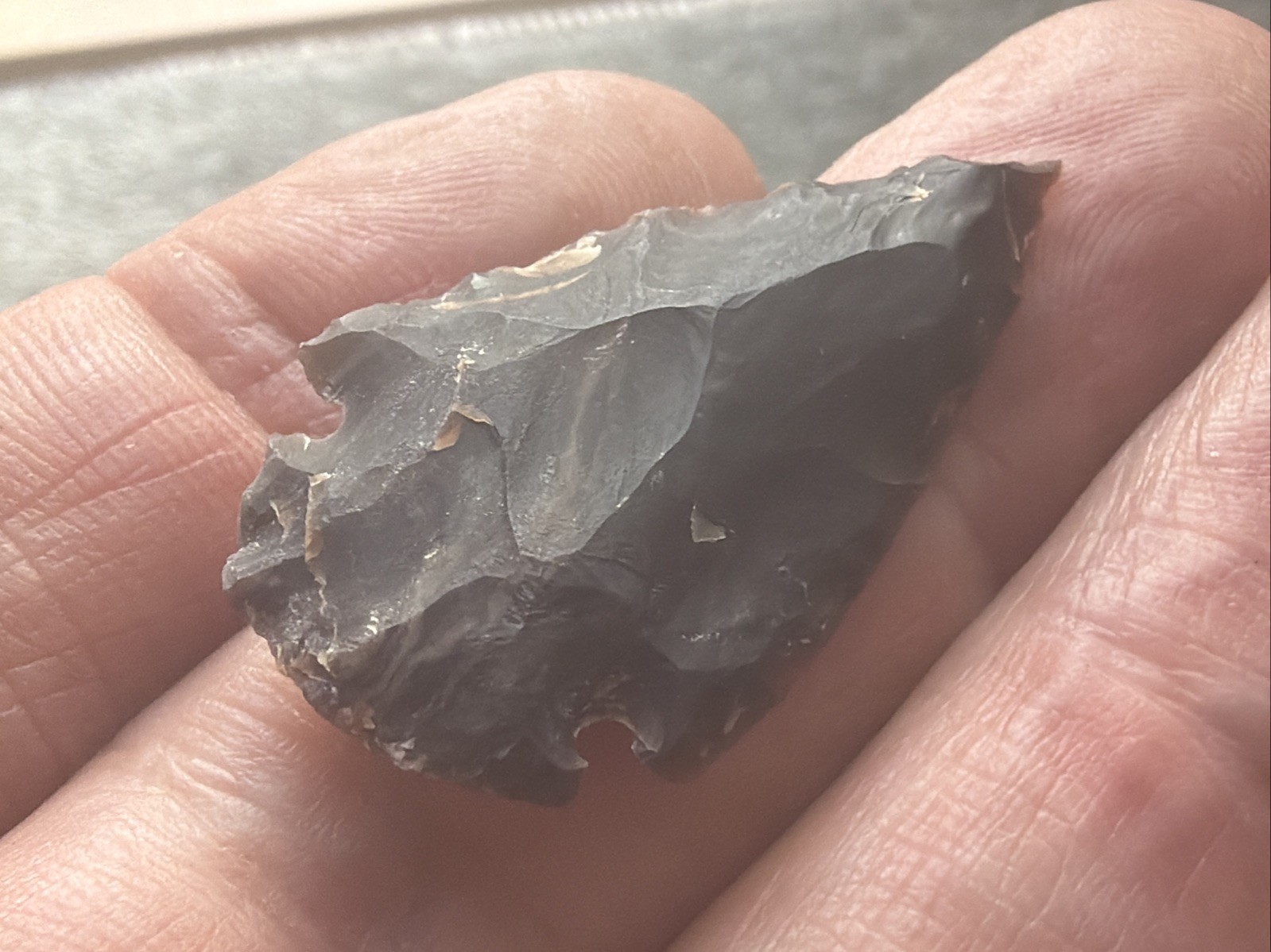Late Neolithic To Early Bronze Age Flint Head Please Read Description. LA57n