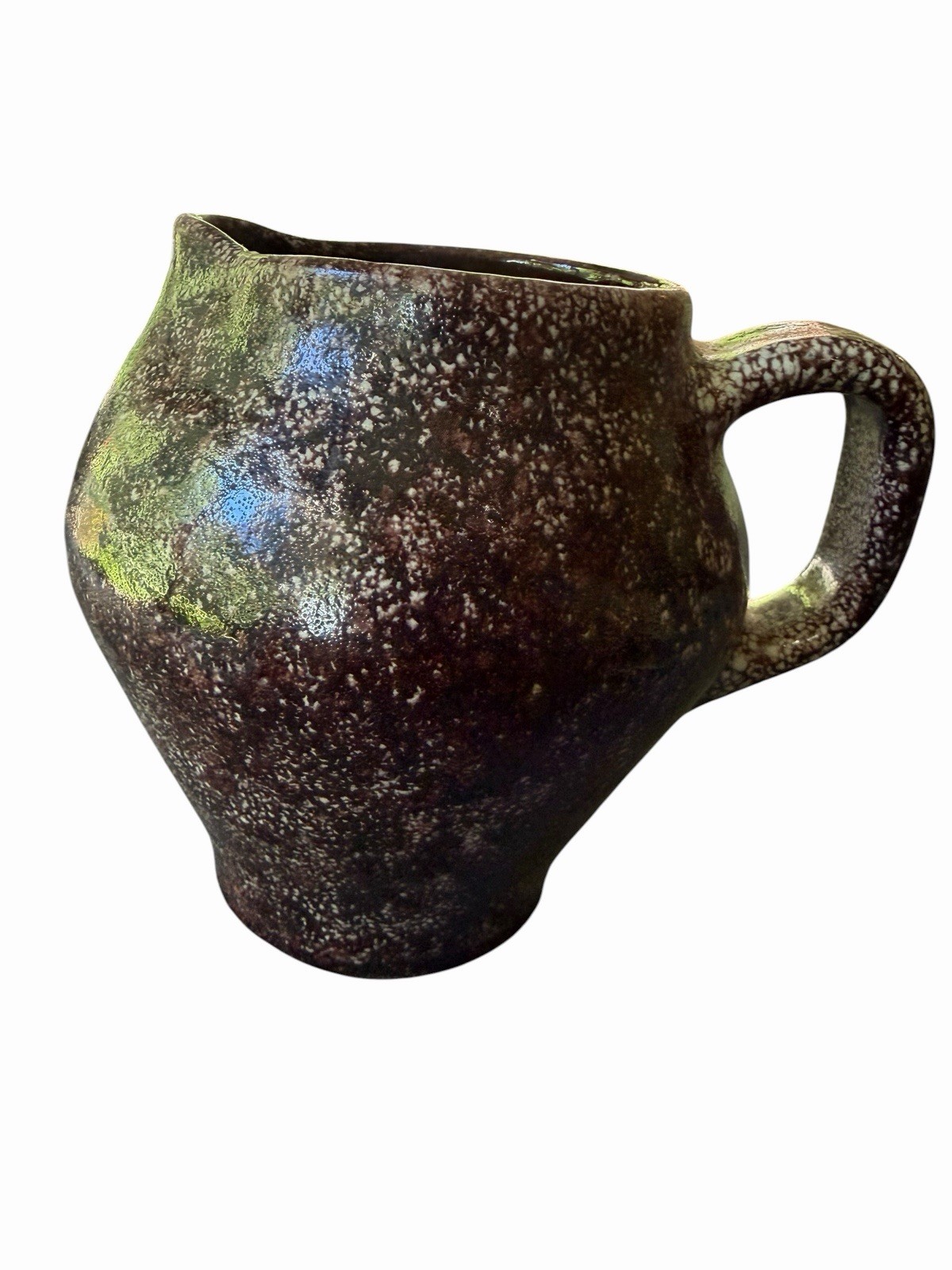 Antique Anton Lang Oberammergau Pottery Pitcher Creamer Glaze Signed