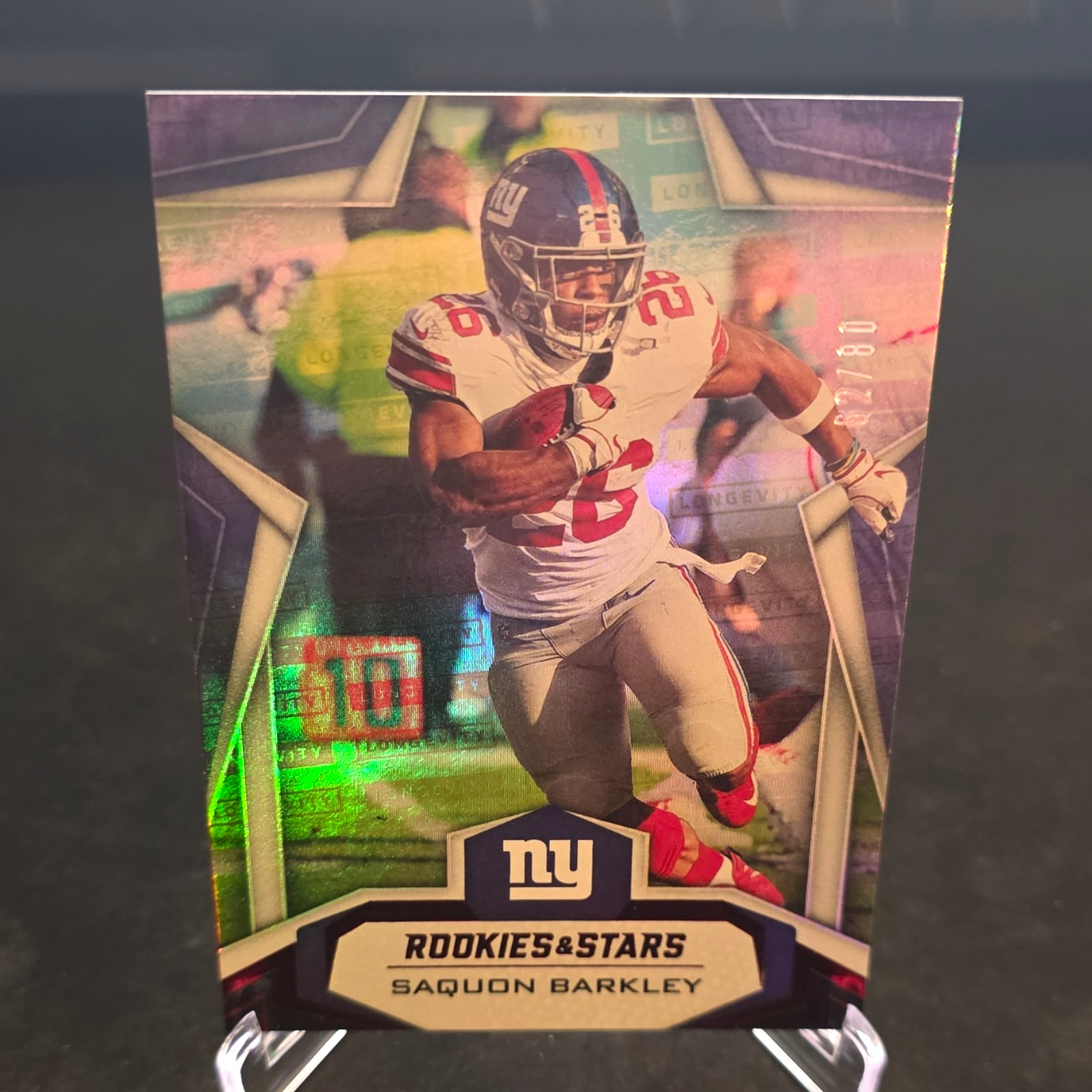 Panini 2019 Rookies & Stars Saquon Barkley Longevity #45 Giants /80 Panini 2019 Rookies & Stars Saquon Barkley Longevity #45 Giants /80