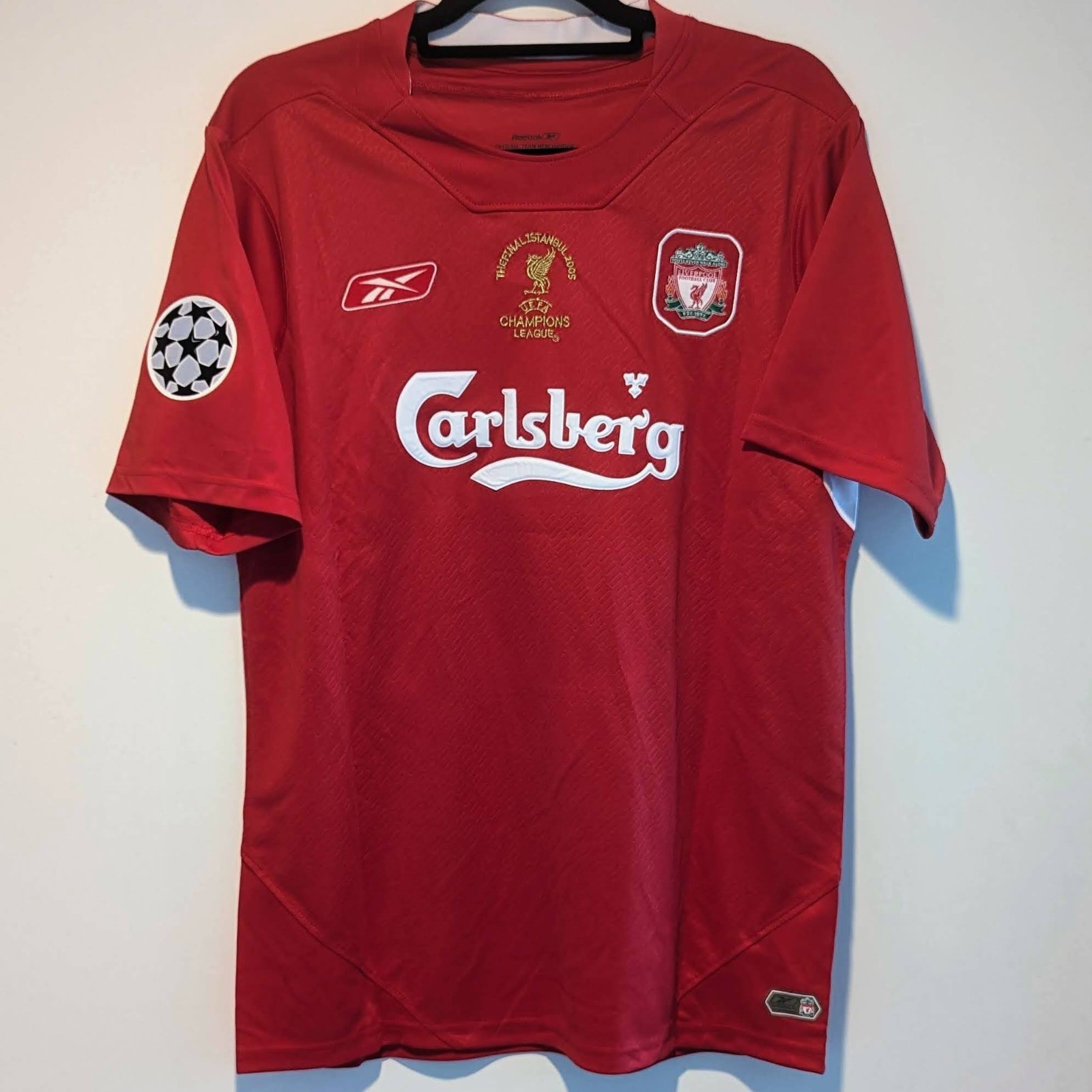 Liverpool FC Steven Gerrard 2005 UCL Final Retro Jersey Men\'s L Liverpool FC Steven Gerrard 2005 UCL Final Retro Jersey Men\'s L