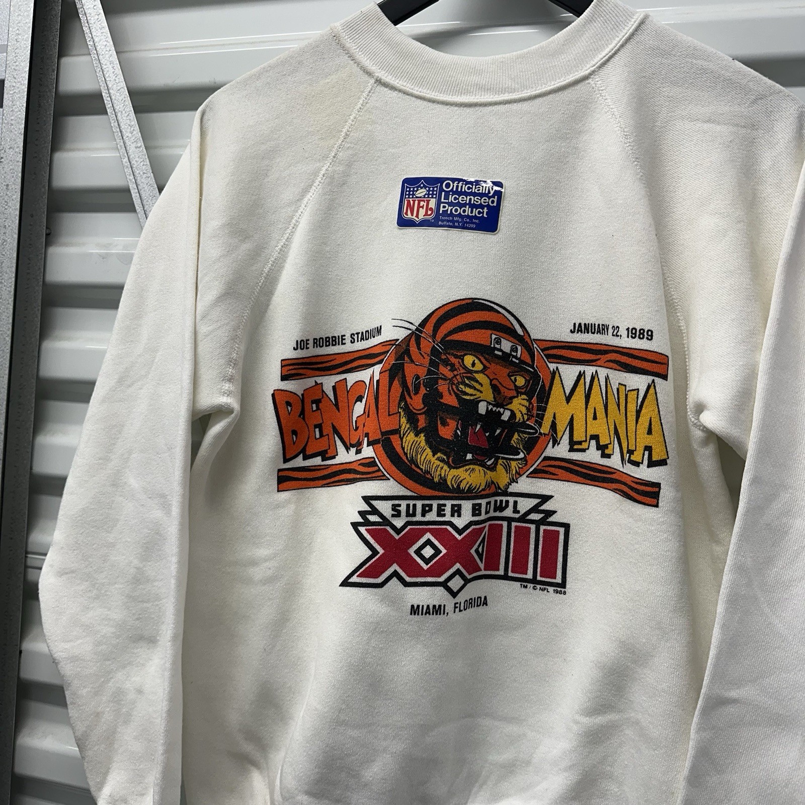 Vintage Cincinnati Bengals Super Bowl Crewneck Sweatshirt 1989 80s Deadstock NFL