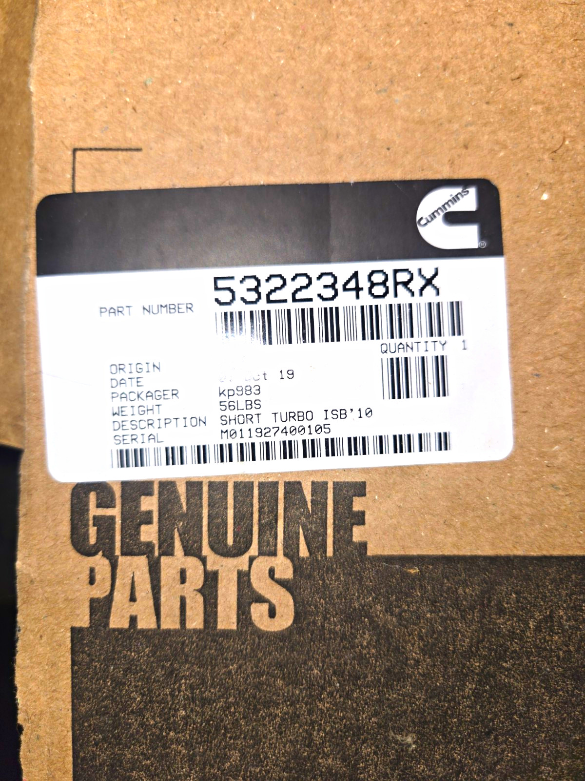 5322348RX | Genuine Cummins® Turbocharger For Cummins 6.7L ISB/QSB 5322348RX | Genuine Cummins® Turbocharger For Cummins 6.7L ISB/QSB