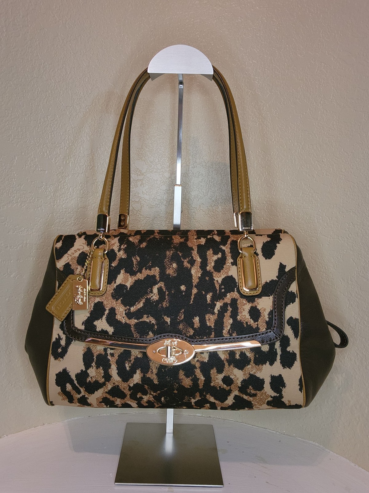Vintage Coach Madison Ocelot Leopard Satchel Handbag No. 25642 w/Original Tag