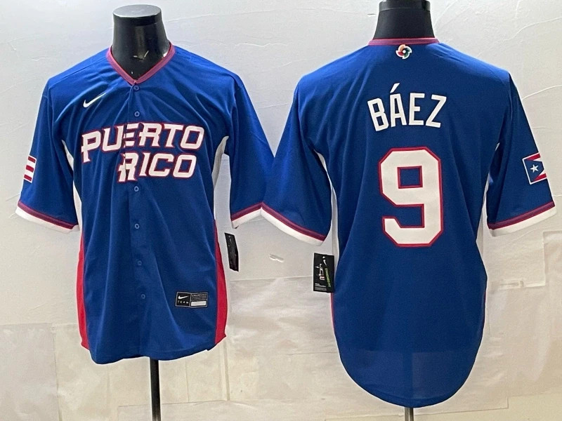 2026 World Baseball Classic Team Puerto Rico #9 Javier Báez Home Stadium Men\'s*