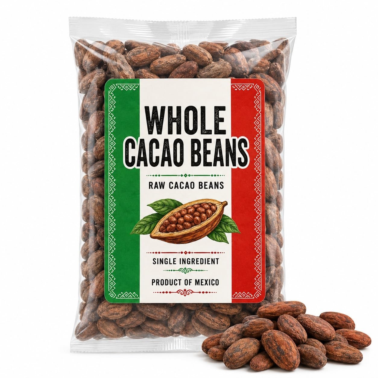 Mexican Whole Cacao Beans Granos de Cacao Raw Cacao Beans | Authentic Mexican Ra