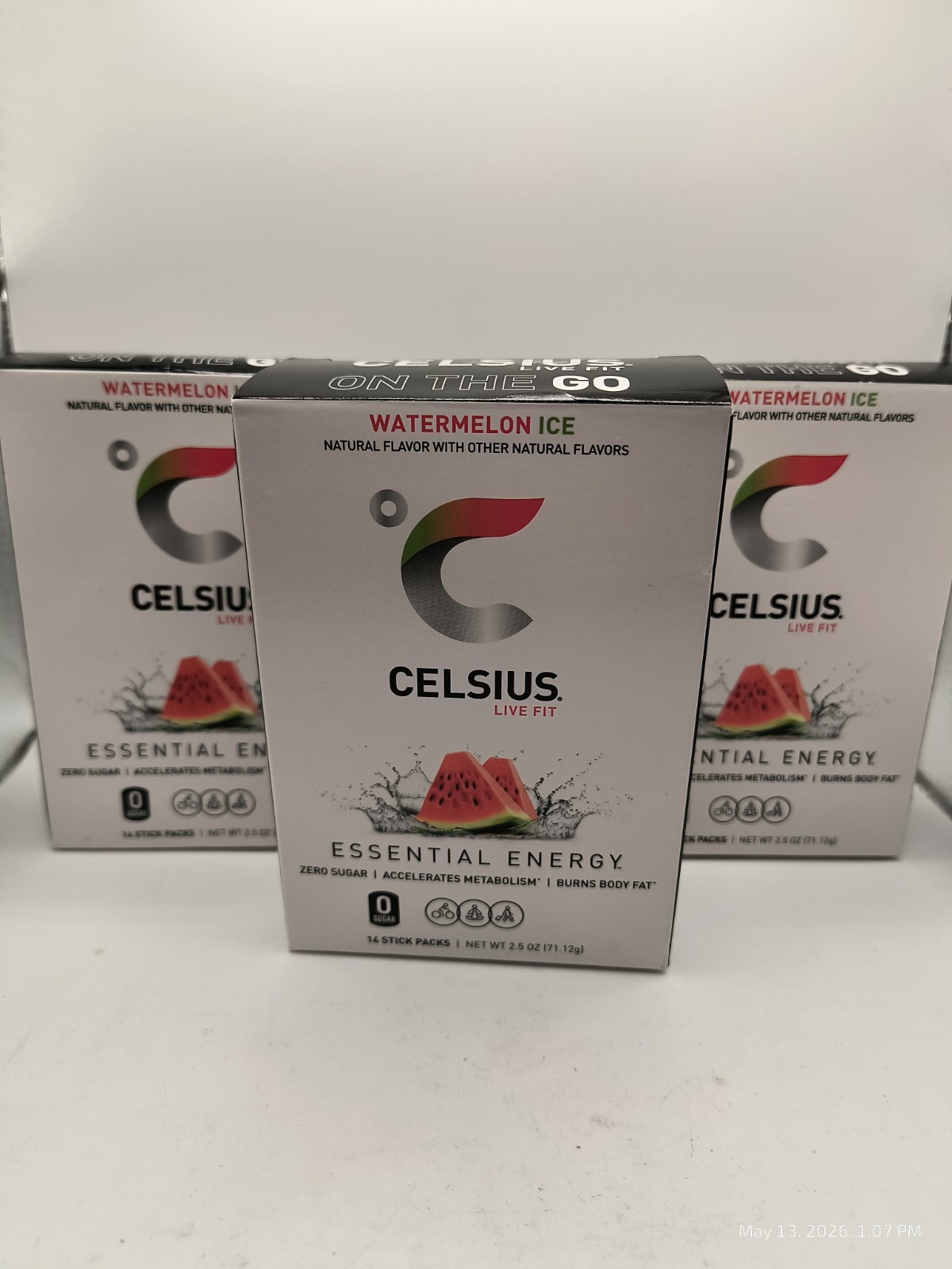 Celsius On The Go Energy Powder Packets Watermelon Ice Drink Mix 14 CT 3 Boxes 