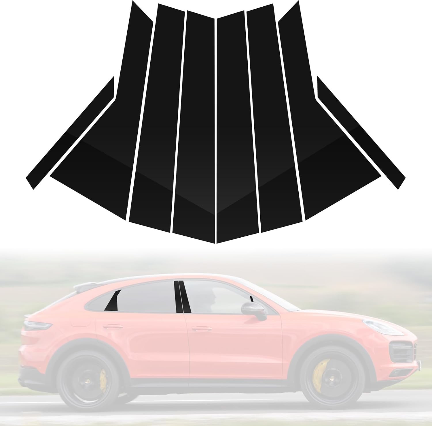 Door Pillar Post Trim Compatible with Window Pillar 2018-2023 Porsche Cayenne