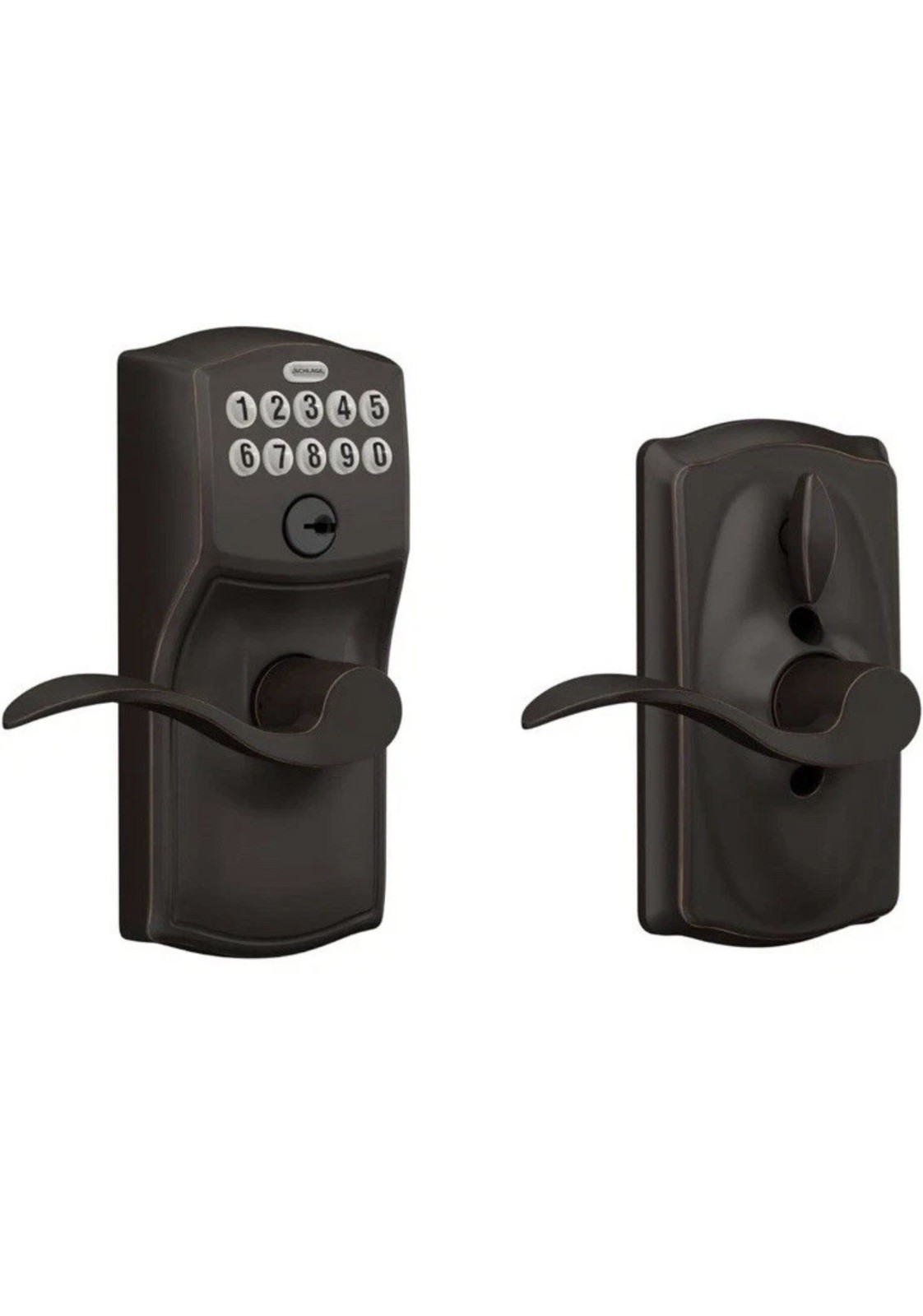 Schlage FE595VCAM716ACC Keypad Accent Lever Door Lock -scratches A Bit (1 Key) Schlage FE595VCAM716ACC Keypad Accent Lever Door Lock -scratches A Bit (1 Key)