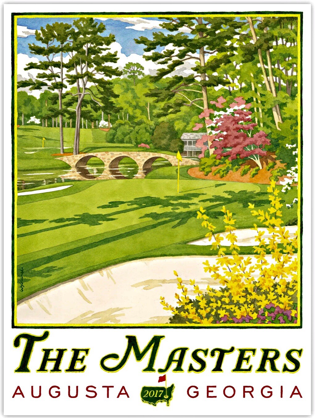 Official 2017 Masters Tournament Golf Poster 18\