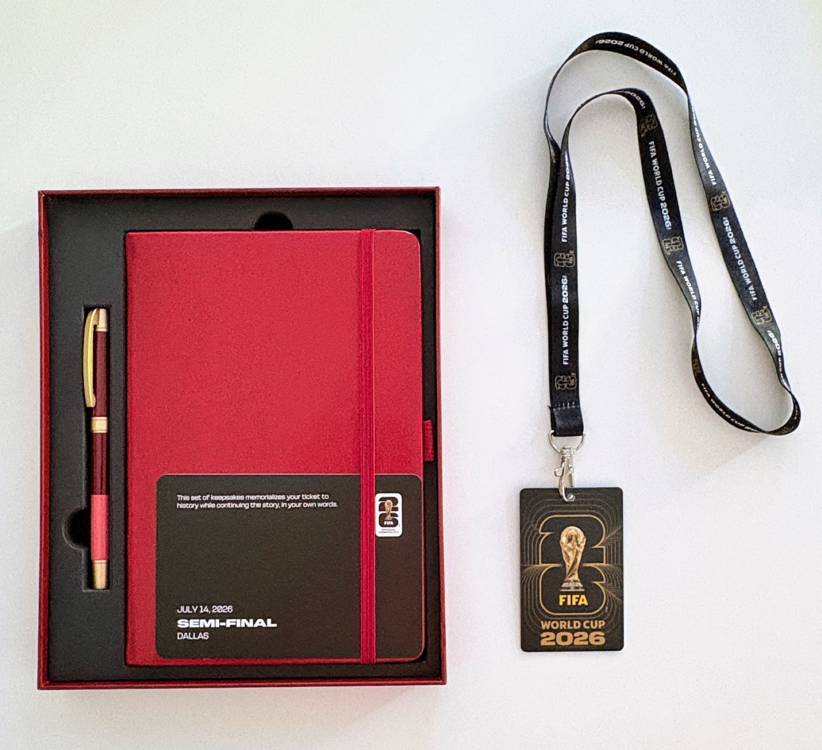 France Spain 2026 FIFA World Cup Semifinal Notebook & Pen + Fan Experience Badge