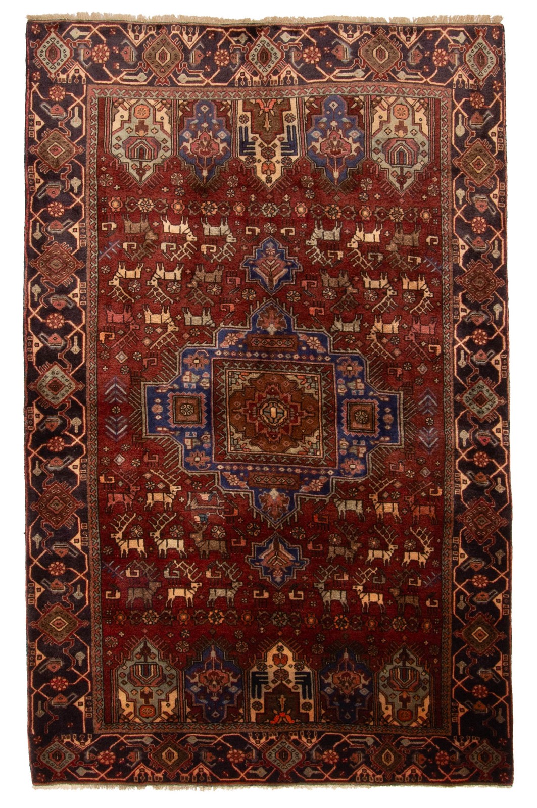 Vintage Hand-Knotted Area Rug 4'4