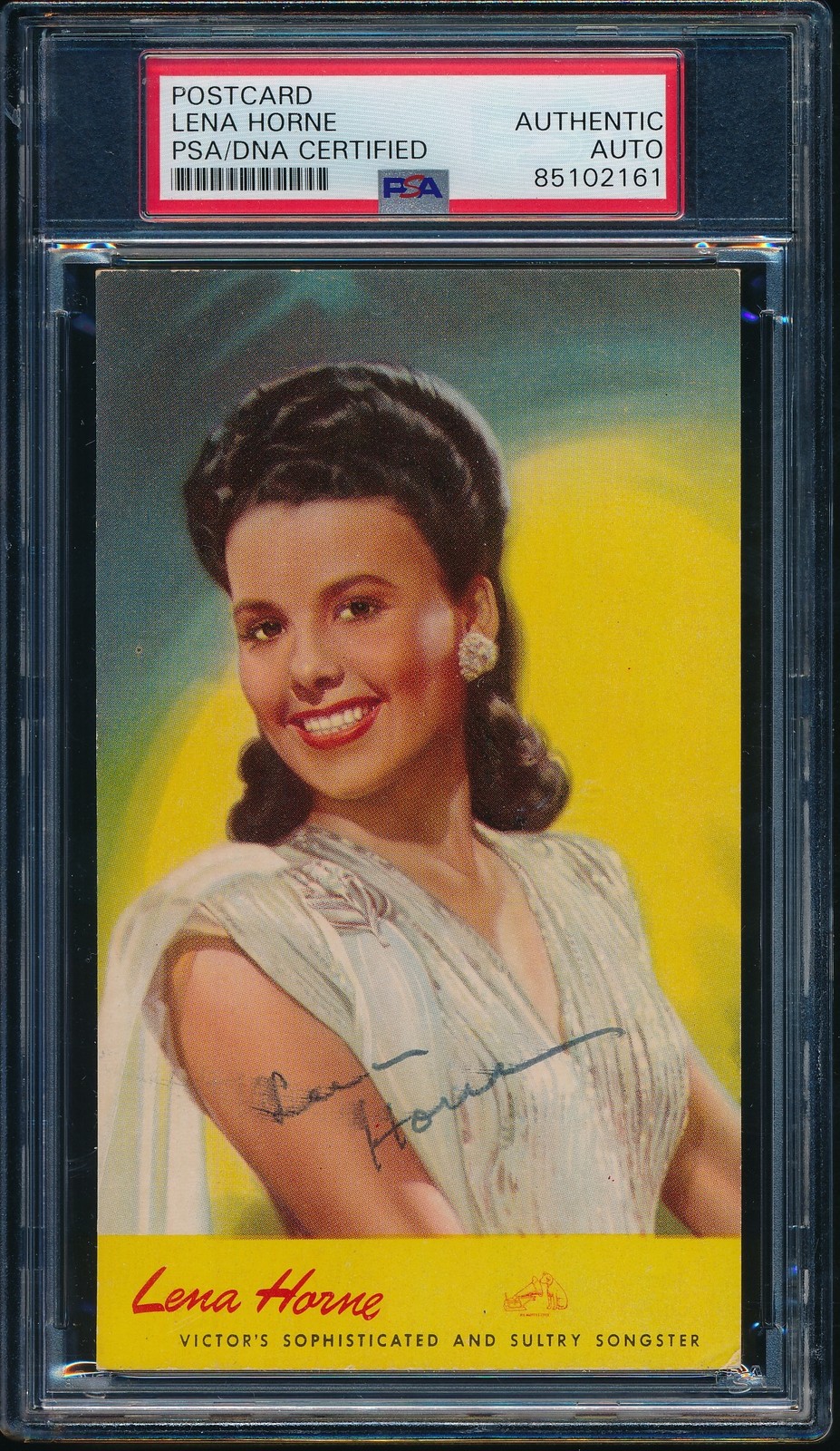 Lena Horne Signed/Auto 1940\'s RCA Victor Postcard UNPOSTED PSA/DNA 186347 Lena Horne Signed/Auto 1940\'s RCA Victor Postcard UNPOSTED PSA/DNA 186347