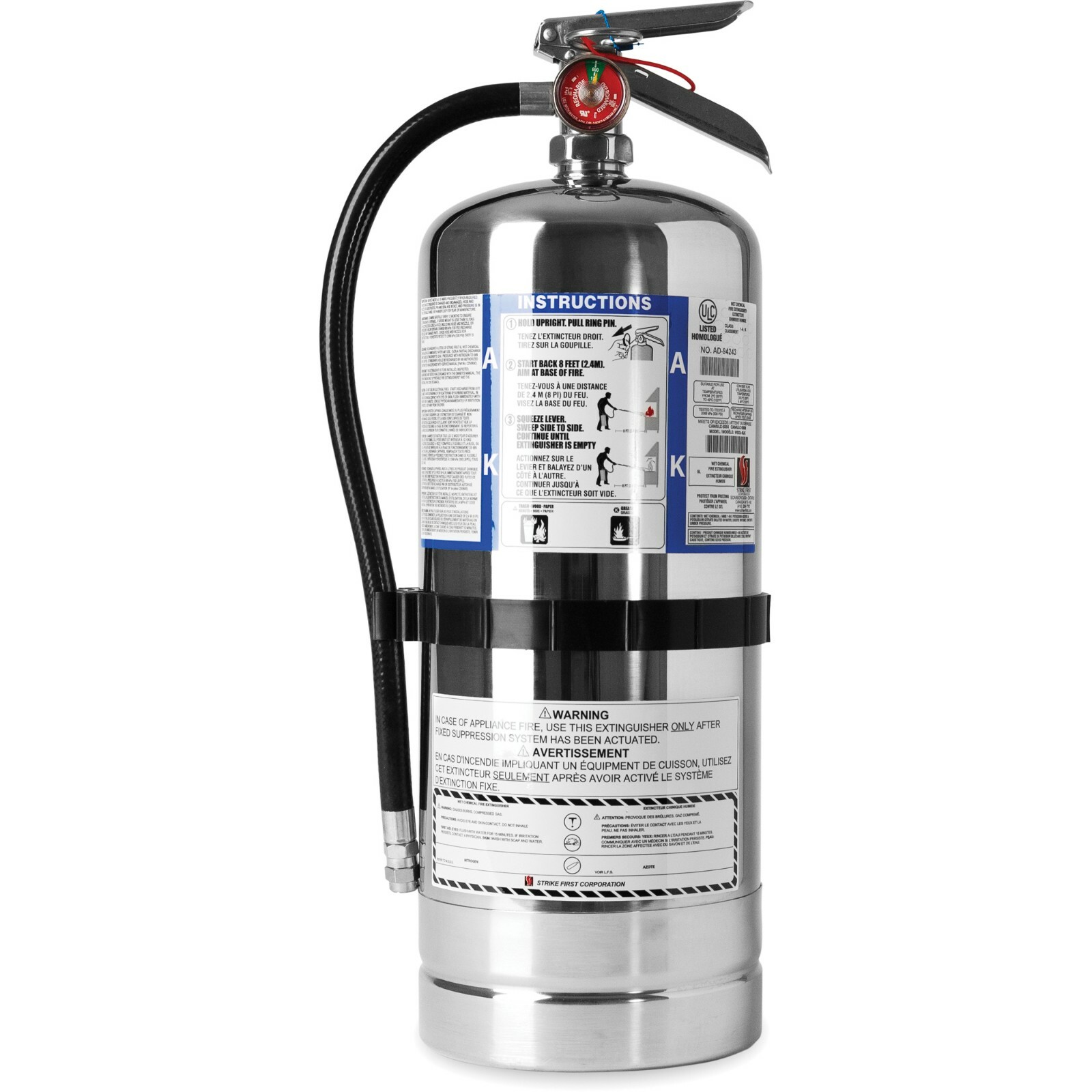 🔥 Strike First 6 Litre K-CLASS Fire Extinguisher W/ 2026 Cert. Tag And 2 Signs