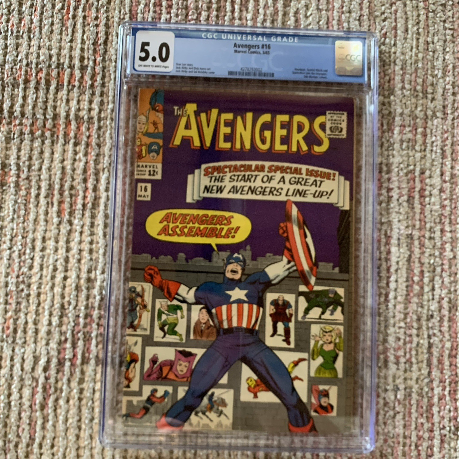 Avengers #16 1965 Marvel CGC 5.0 Captain America Hawkeye Scarlet Witch