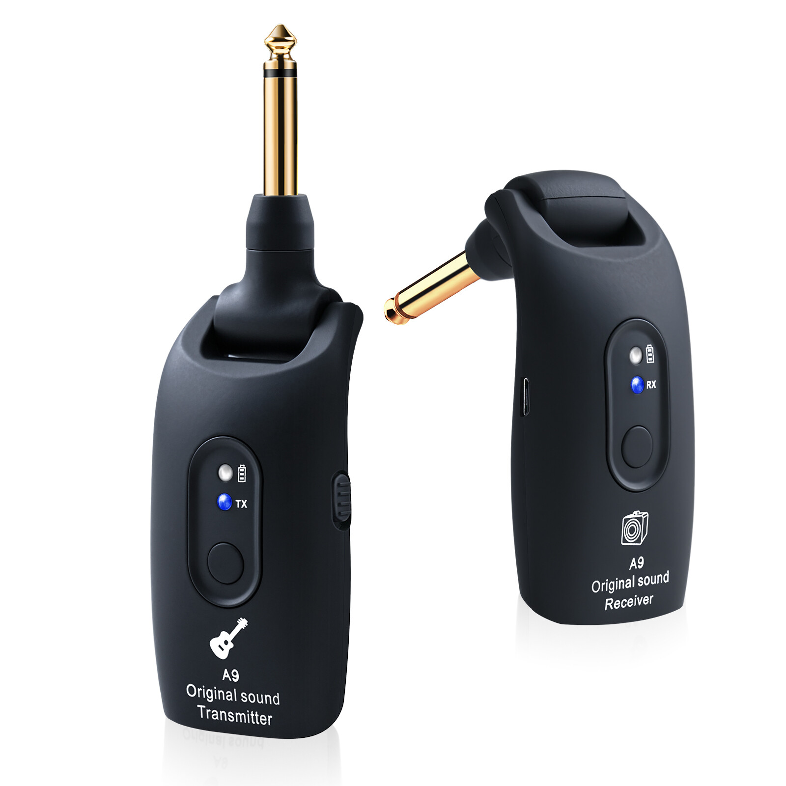 2.4GHz Wireless Guitar System Transmitter Receiver 100ft Rechargeable
