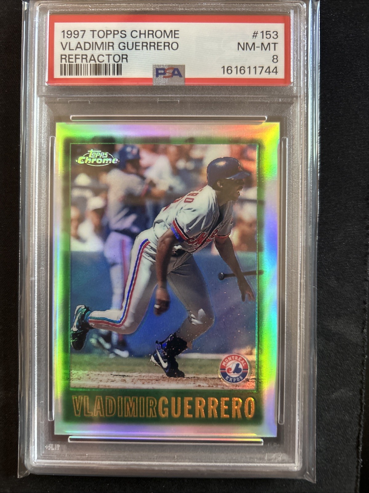 1997 Topps Chrome - Vladimir Guerrero #153 Refractor Rookie PSA 8 Low Pop.